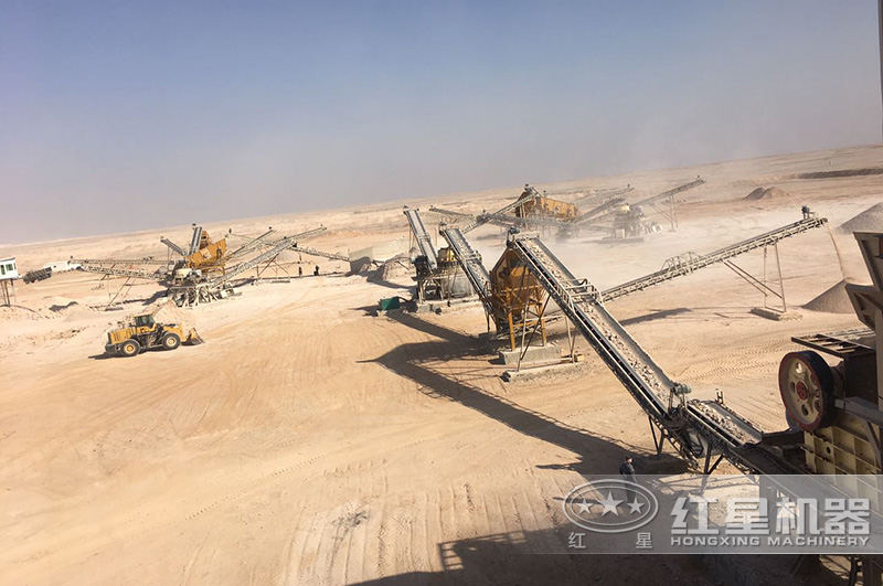 时产100吨机制砂生产现场