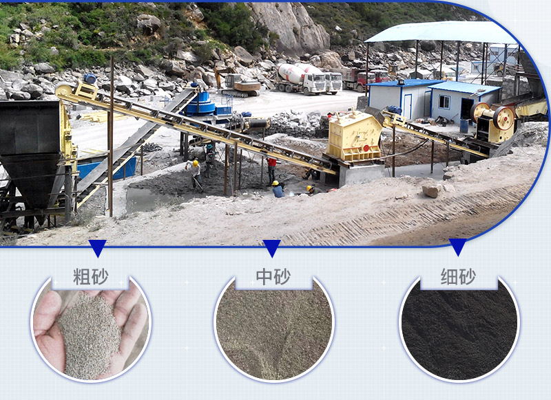 制砂生产线加工出不同粒度石料